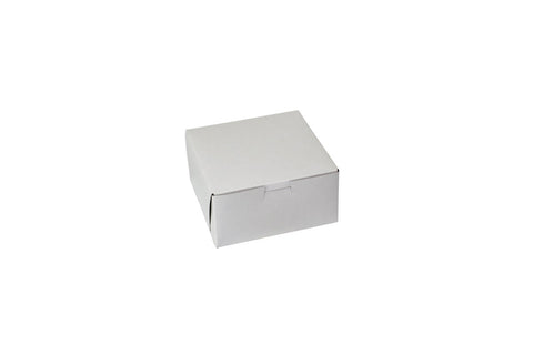Boxit Lock Corner One Piece White Bakery Box, 6 x 6 x 3 inch -- 250 per case.