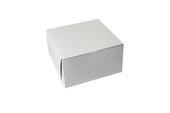 Boxit Lock Corner One Piece White Bakery Box, 9 x 9 x 5 inch -- 100 per case.