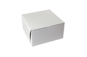 Boxit Lock Corner One Piece White Bakery Box, 10 x 10 x 6 inch -- 100 per case.