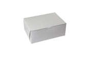Boxit Lock Corner One Piece White Bakery Box, 12 x 9 x 3 inch -- 100 per case.