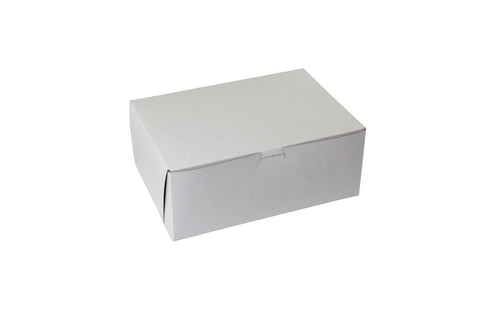 Boxit Lock Corner One Piece White Bakery Box, 12 x 9 x 3 inch -- 100 per case.