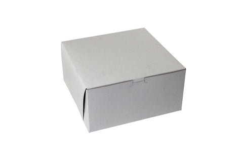 Boxit Lock Corner One Piece White Bakery Box, 12 x 12 x 5 inch -- 100 per case.