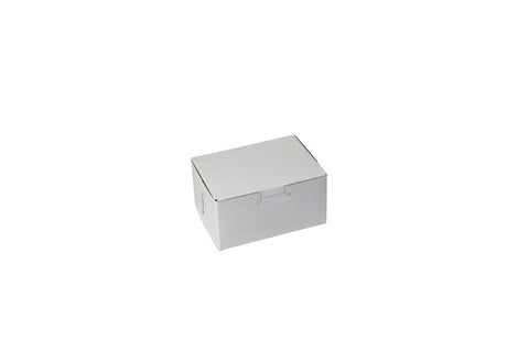 Boxit Lock Corner One Piece White Bakery Box, 5.5 x 4 x 2.875 inch -- 250 per case.