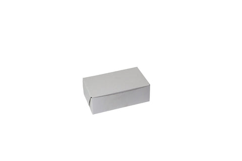 Boxit Lock Corner One Piece White Bakery Box, 6.25 x 3 3/4 x 2.125 inch -- 250 per case.