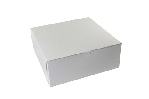 Boxit Lock Corner One Piece White Bakery Box, 14 x 14 x 6 inch -- 50 per case.