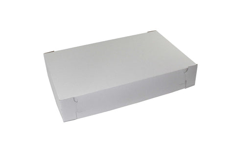 Boxit Two Piece Lock Corner White Bakery Box, 17 x 11 x 3 inch -- 100 per case.