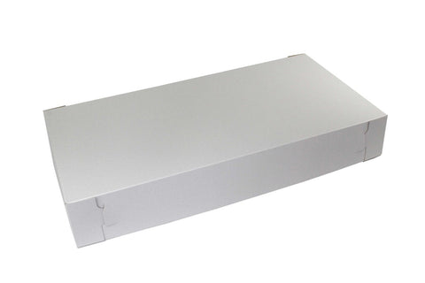 BOXit Corporation Two-Piece Lock Corner White Bakery Boxes, 23 Inch x 12 Inch x 3.5 Inch -- 50 per case