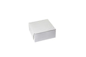 Boxit Lock Corner One Piece White Bakery Box, 6.5 x 6.5 x 3 inch -- 250 per case.