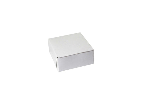 Boxit Lock Corner One Piece White Bakery Box, 6.5 x 6.5 x 3 inch -- 250 per case.