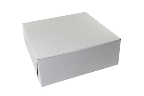 Boxit Lock Corner One Piece White Bakery Box, 15.875 x 15.875 x 5.875 inch -- 50 per case.