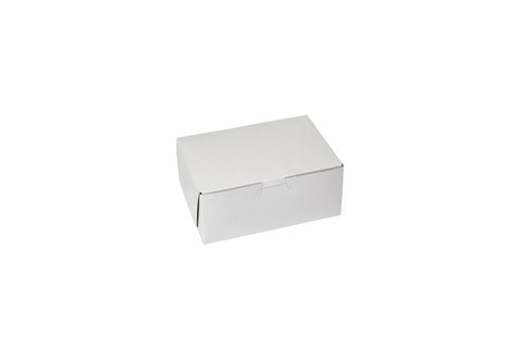 Boxit Lock Corner One Piece White Bakery Box, 7 x 5 x 3 inch -- 250 per case.