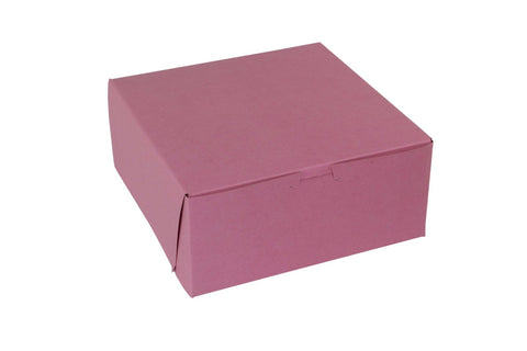 Boxit Lock Corner One Piece Strawberry Bakery Box, 9 x 9 x 4 inch -- 200 per case.