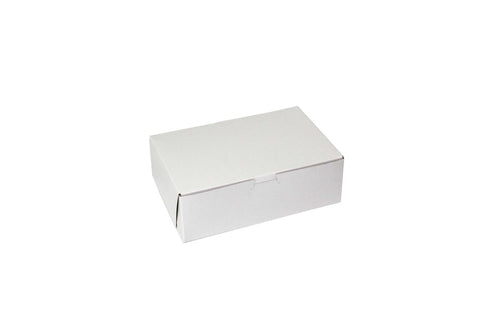 Boxit Lock Corner One Piece White Bakery Box, 9 x 6 x 3 inch -- 250 per case.