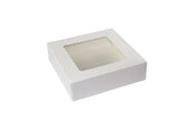Boxit Windowed One Piece White Bakery Box, 9 x 9 x 2.5 inch -- 200 per case.