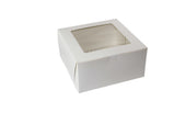 Boxit Windowed Lock Corner One Piece White Bakery Box, 10 x 10 x 5 inch -- 150 per case.