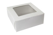 Boxit Windowed Lock Corner One Piece White Bakery Box, 12 x 12 x 5 inch -- 100 per case.