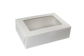 Boxit Windowed Lock Corner One Piece White Bakery Box, 14 x 10 x 4 inch -- 100 per case.