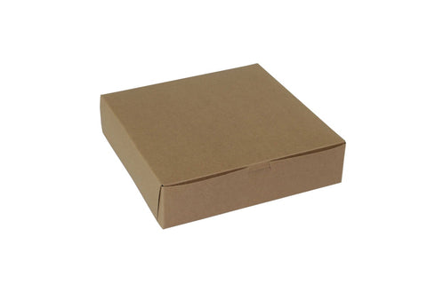Boxit Lock Corner One Piece Kraft Bakery Box, 10 x 10 x 2.5 inch -- 250 per case.