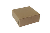 Boxit Lock Corner One Piece Kraft Bakery Box, 10 x 10 x 4 inch -- 100 per case.