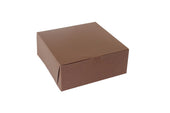 Boxit Lock Corner One Piece Chocolate Bakery Box, 10 x 10 x 4 inch -- 100 per case.