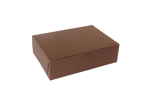 Boxit Lock Corner One Piece Chocolate Bakery Box, 14 x 10 x 4 inch -- 100 per case.