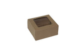 Boxit Windowed One Piece Kraft Bakery Box, 6 x 6 x 3 inch -- 200 per case.