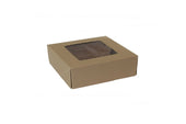 Boxit Windowed One Piece Kraft Bakery Box, 8 x 8 x 2.5 inch -- 200 per case.