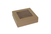 Boxit Windowed One Piece Kraft Bakery Box, 9 x 9 x 2.5 inch -- 200 per case.