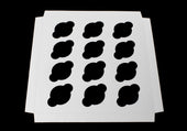Boxit White Mini 12 Cupcake Inserts, 9.9375 x 9.9375 x 3/4 inch -- 100 per case.