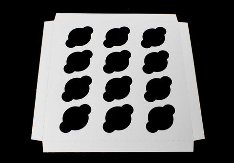 Boxit White Mini 12 Cupcake Inserts, 9.9375 x 9.9375 x 3/4 inch -- 100 per case.