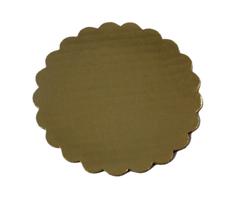 Boxit Gold Scalloped Cake Circle, 7 inch -- 100 per case.