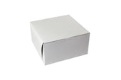 Boxit Lock Corner One Piece White Bakery Box, 10 x 10 x 5.5 inch -- 100 per case.
