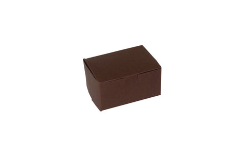 Boxit Lock Corner One Piece Chocolate Bakery Box, 5.5 x 4 x 2.875 inch -- 250 per case.