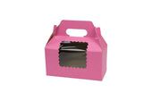Boxit Windowed Strawberry Lock Corner One Piece Gable Auto Bottom Cupcake Box, 8 x 4 x 4 inch -- 100 per case.