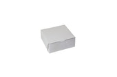Boxit Lock Corner One Piece White Bakery Box, 6 x 6 x 2.5 inch -- 250 per case.