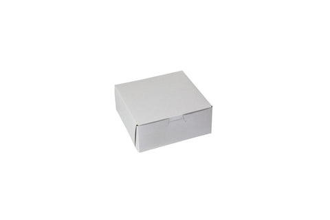 Boxit Lock Corner One Piece White Bakery Box, 6 x 6 x 2.5 inch -- 250 per case.