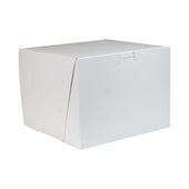 Boxit Lock Corner One Piece White Bakery Box, 8 x 8 x 6 inch -- 100 per case.