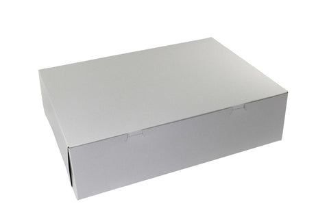 Boxit Lock Corner One Piece White Bakery Box, 19 x 14 x 4.5 inch -- 50 per case.