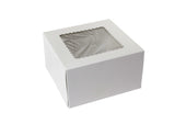 Boxit Windowed One Piece White Bakery Box, 9 x 9 x 5 inch -- 100 per case.