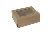 Boxit Windowed One Piece Kraft Bakery Box, 10 x 8 x 4 inch -- 125 per case.