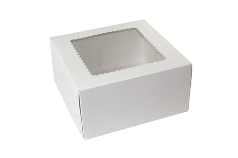 Boxit Windowed One Piece White Bakery Box, 10 x 10 x 5 inch -- 100 per case.
