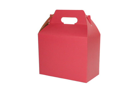 Boxit Red Pinstripe Gable Boxes with Auto Bottom, 9.5 x 5 x 5 inch -- 125 per case.