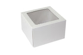 Boxit Windowed One Piece White Bakery Box, 8 x 8 x 5 inch -- 100 per case.