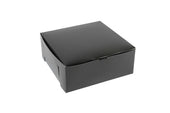 Boxit Lock Corner One Piece Black Licorice Bakery Box, 10 x 10 x 4 inch -- 100 per case.