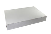 Boxit Lock Corner One Piece White Bakery Box, 28 x 17 3/4 x 4.875 inch -- 25 per case.