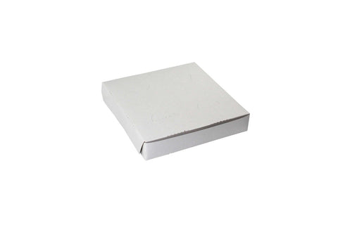 Boxit Lock Corner One Piece White Pizza Box, 8 x 8 x 1.5 inch -- 100 per case.