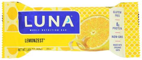 Luna Organic Lemon Zest Nutrition Bar, 1.69 Ounce -- 15 per case.