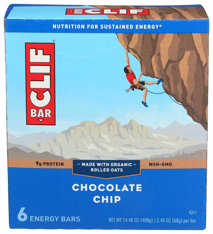 Clif Organic Chocolate Chip Energy Bar, 2.4 Ounce - 6 per pack -- 9 packs per case.