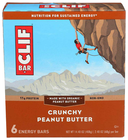 Clif Organic Crunchy Peanut Butter Bar, 2.4 Ounce - 6 per pack -- 9 packs per case.