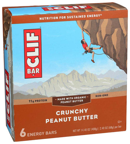 Clif Organic Crunchy Peanut Butter Bar, 2.4 Ounce - 6 per pack -- 9 packs per case.